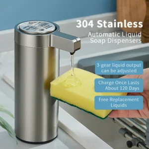 Máquina de jabón de cocina con Sensor automático, desinfectante de manos, dispensador de jabón eléctrico inteligente para baño corporal, acero inoxidable 304.