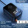 Compresor de aire inalámbrico para coche, bomba de aire eléctrica, inflador de neumáticos para motocicleta, bicicleta, neumático de coche con pantalla Digital