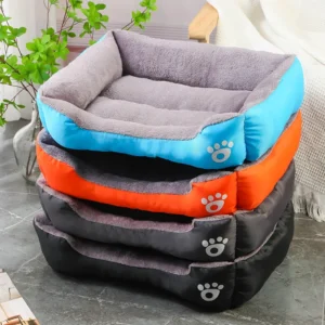 Cama cuadrada de color para invierno, suave y cálida, para perros, impermeable, para gatos, grande, mediana y pequeña.
