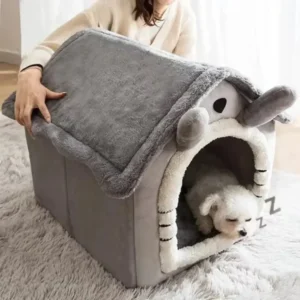 Casita para perros y gatos para todas las estaciones, cálida, lavable, con cojín suave y extraíble, para mascotas pequeñas y medianas.